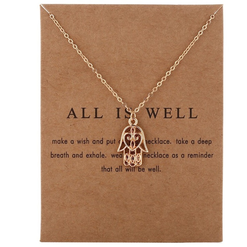 Gold ‘All is Well’ Dainty Wish Necklace